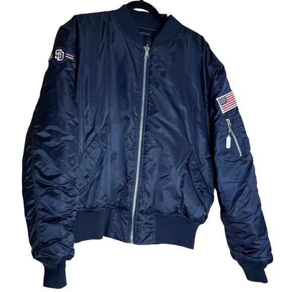Knox Armory San Diego Padres Mens Large bomber jacket reversible MLB Baseball - Picture 1 of 12
